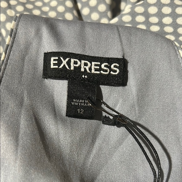 Express Women’s Polka Dot Halter  Keyhole Neck Lined Fit and Flare Dress Sz 12 - Picture 12 of 14